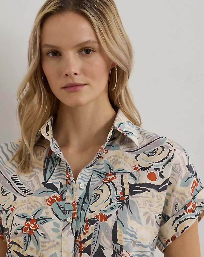 Relaxed Fit Print Short-Sleeve Shirt
