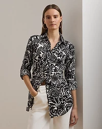 Relaxed Fit Floral Linen Shirt