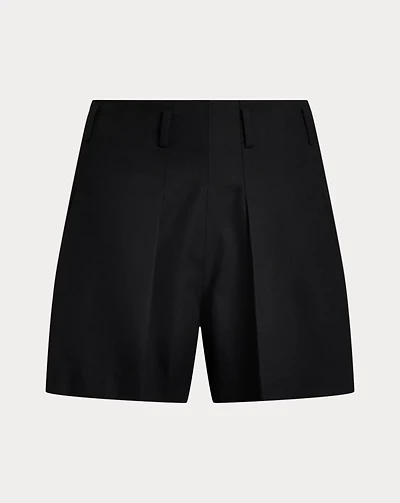 Pleated High-Rise Cotton-Blend Short