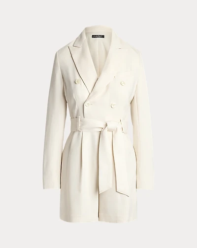 Belted Double-Breasted Cady Romper