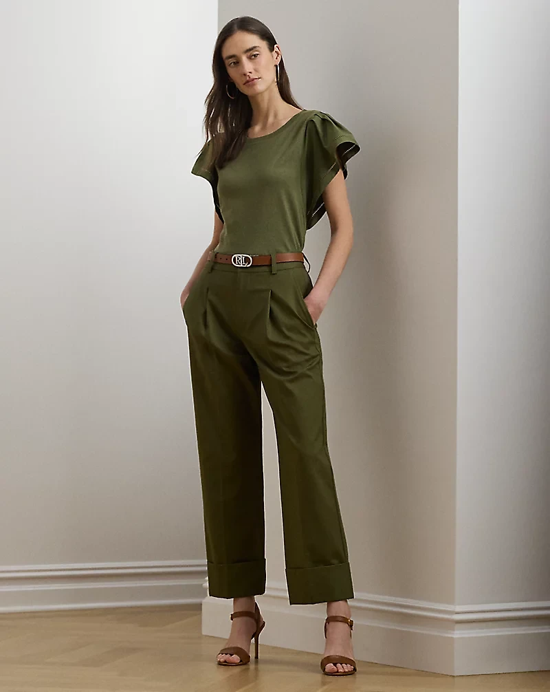 Jersey Flutter-Sleeve Tee