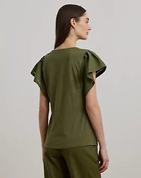 Jersey Flutter-Sleeve Tee