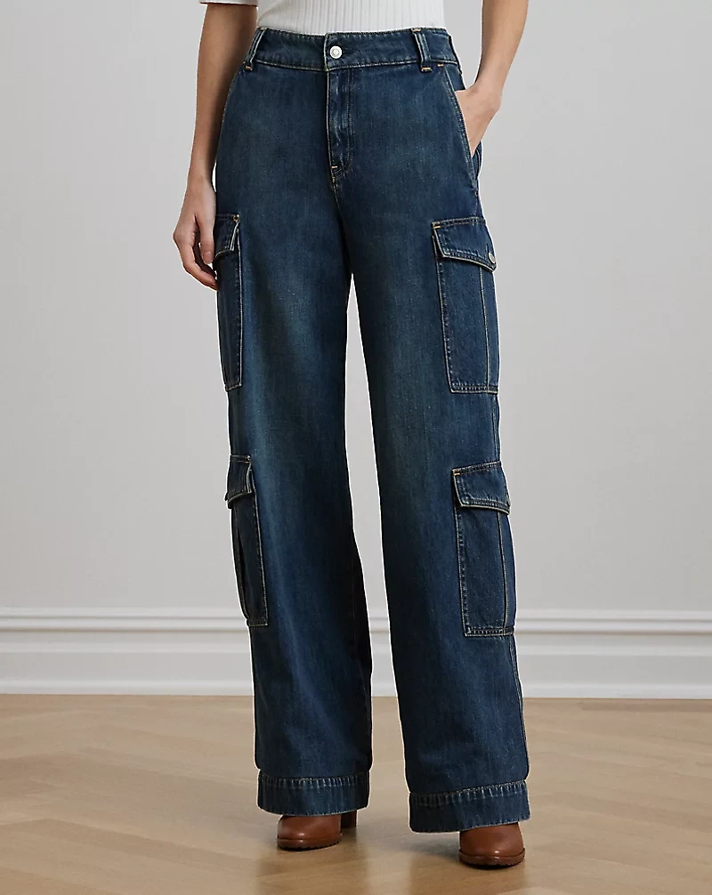 High-Rise Wide-Leg Cargo Jean