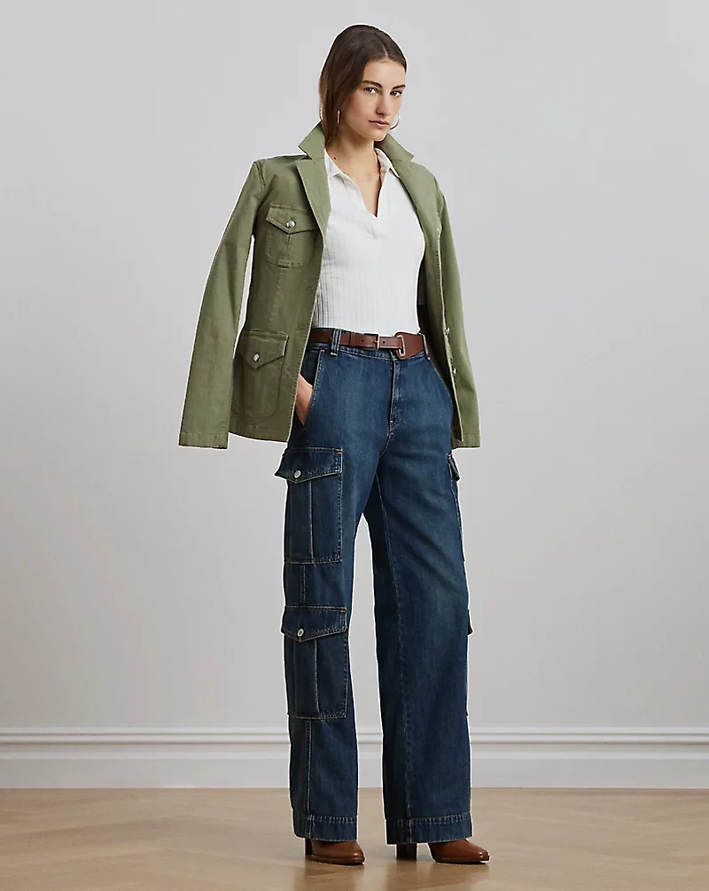 High-Rise Wide-Leg Cargo Jean