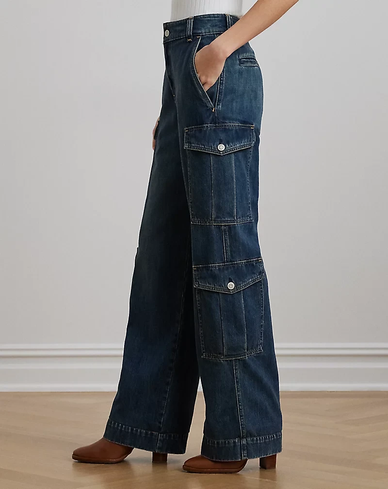 High-Rise Wide-Leg Cargo Jean