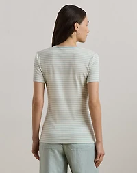 Striped Stretch Cotton Crewneck Tee