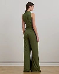 Jersey Wide-Leg Sleeveless Jumpsuit