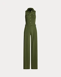Jersey Wide-Leg Sleeveless Jumpsuit