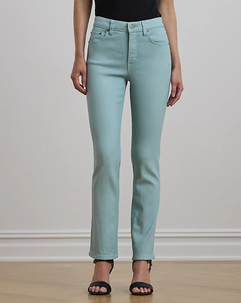 Coated High-Rise Straight Ankle Jean