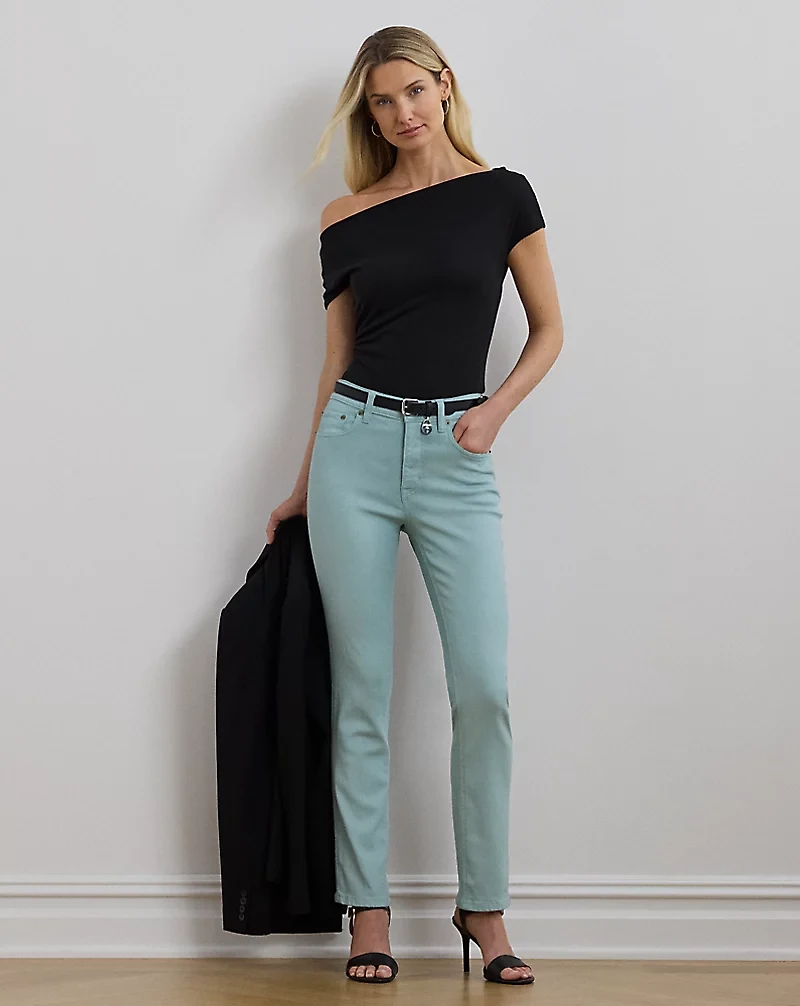 Coated High-Rise Straight Ankle Jean