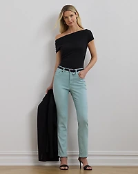 Coated High-Rise Straight Ankle Jean