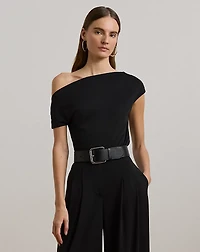 Jersey Asymmetrical Off-the-Shoulder Top