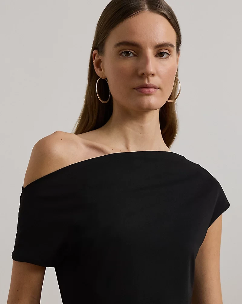 Jersey Asymmetrical Off-the-Shoulder Top