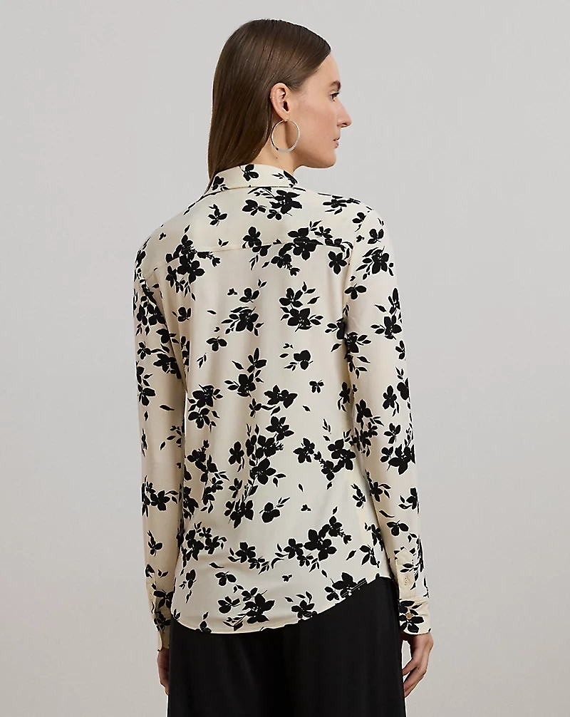 Slim Fit Floral Stretch Jersey Shirt