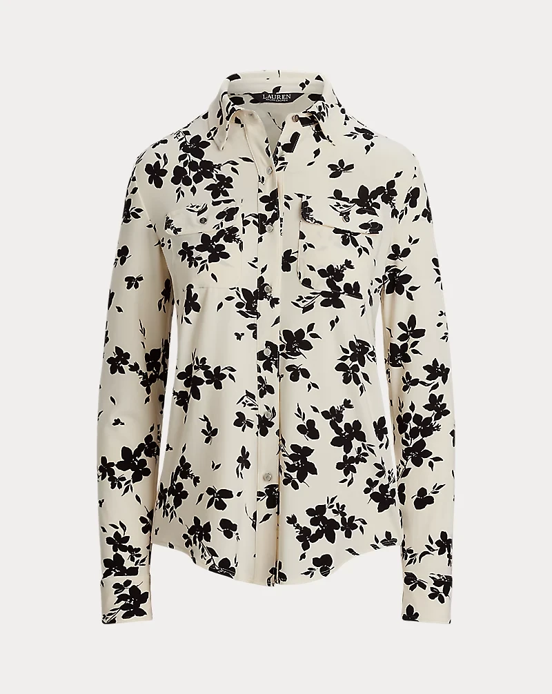Slim Fit Floral Stretch Jersey Shirt