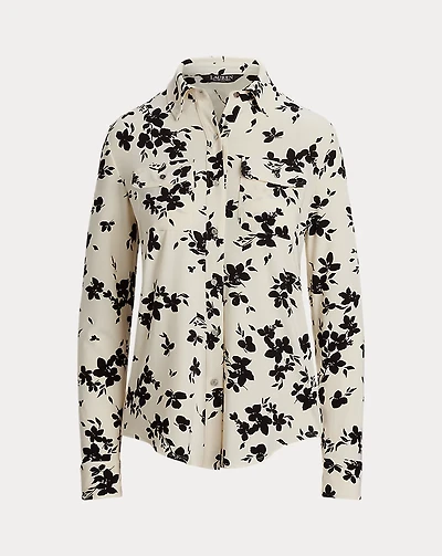 Slim Fit Floral Stretch Jersey Shirt