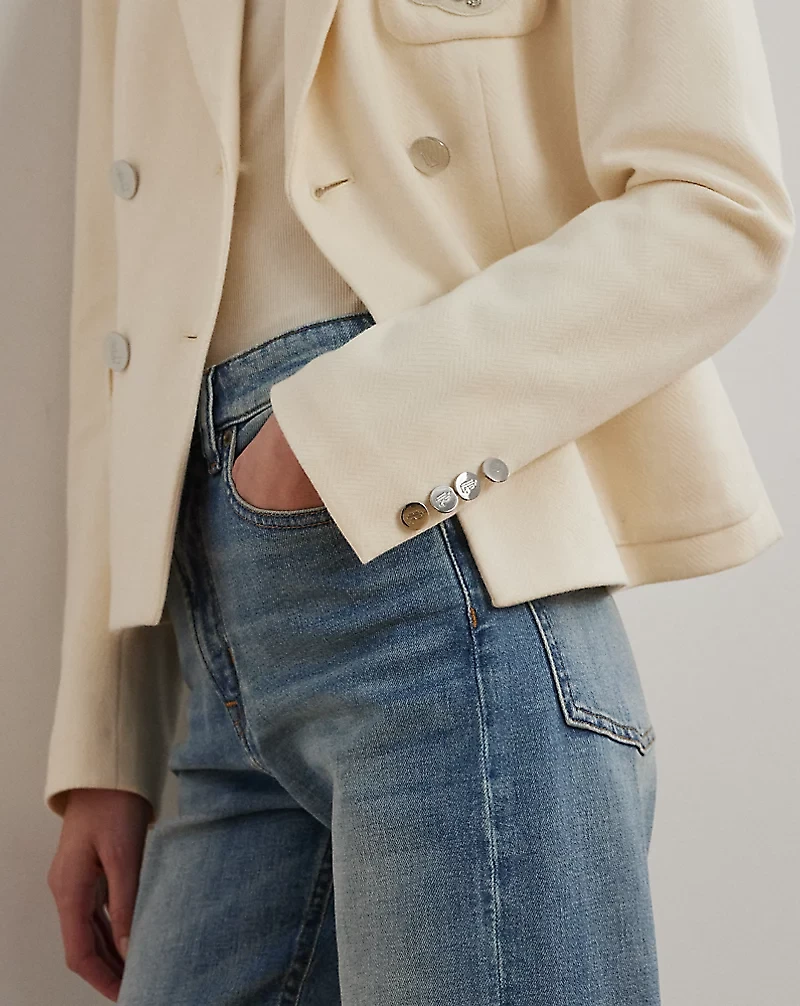 Bullion Double-Breasted Jacquard Blazer