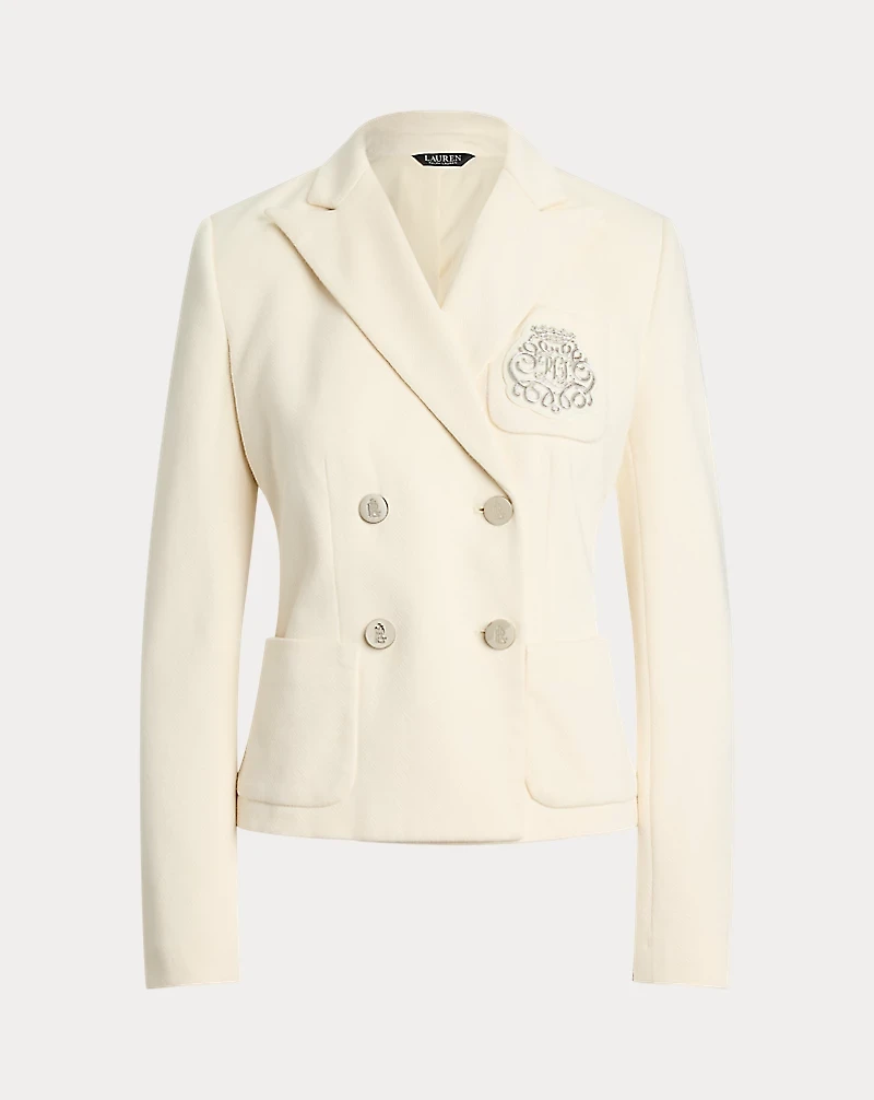 Bullion Double-Breasted Jacquard Blazer