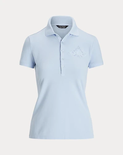 Floral-Logo Cotton Piqué Polo Shirt