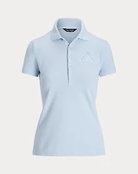 Floral-Logo Cotton Piqué Polo Shirt