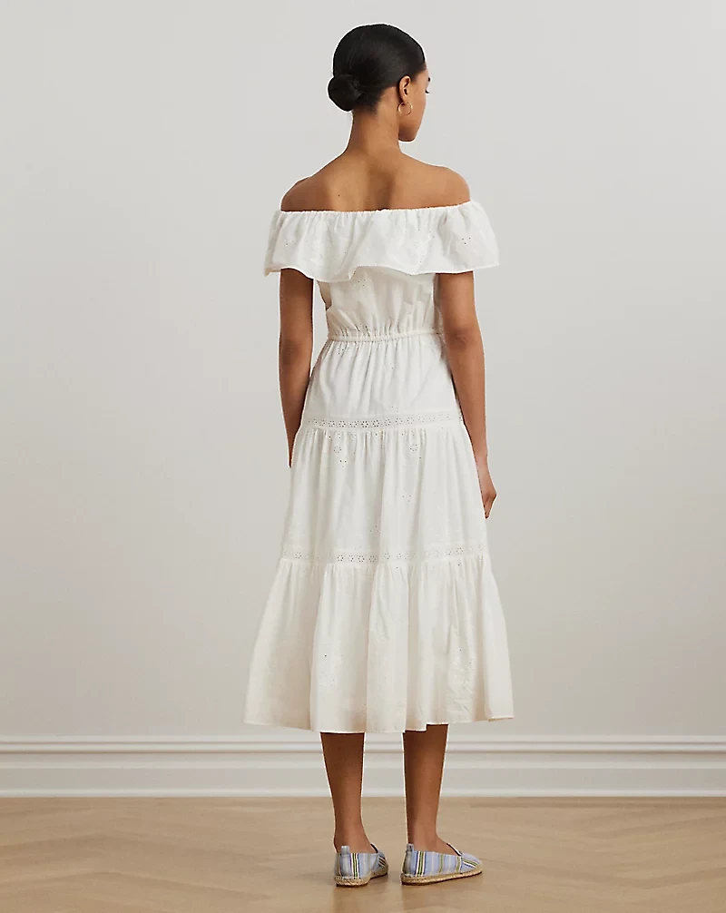 Cotton Off-the-Shoulder Tiered Dress