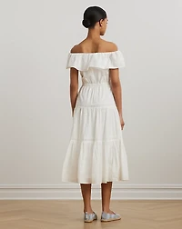 Cotton Off-the-Shoulder Tiered Dress