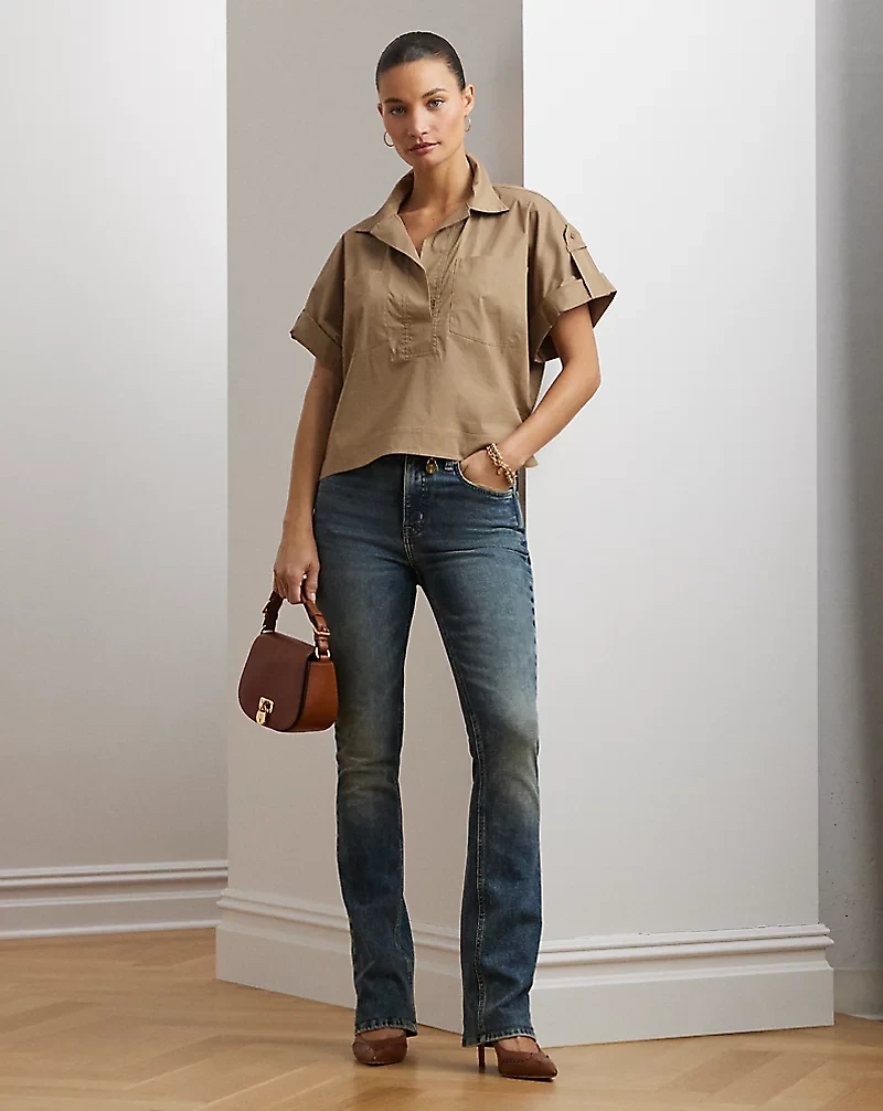 Cotton-Blend Short-Sleeve Camp Shirt