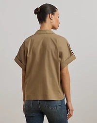 Cotton-Blend Short-Sleeve Camp Shirt