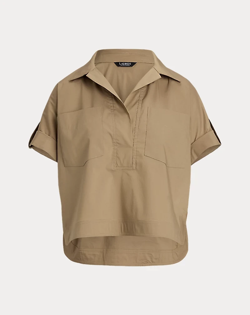 Cotton-Blend Short-Sleeve Camp Shirt