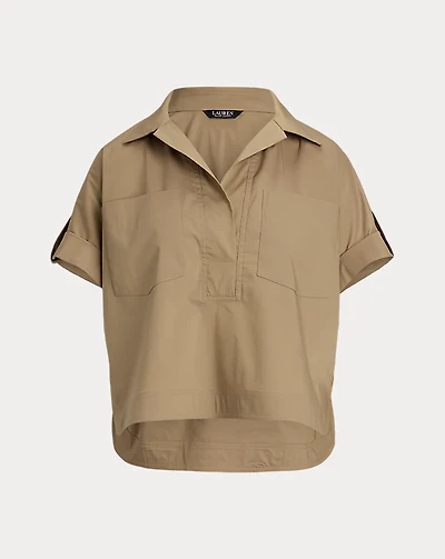 Cotton-Blend Short-Sleeve Camp Shirt