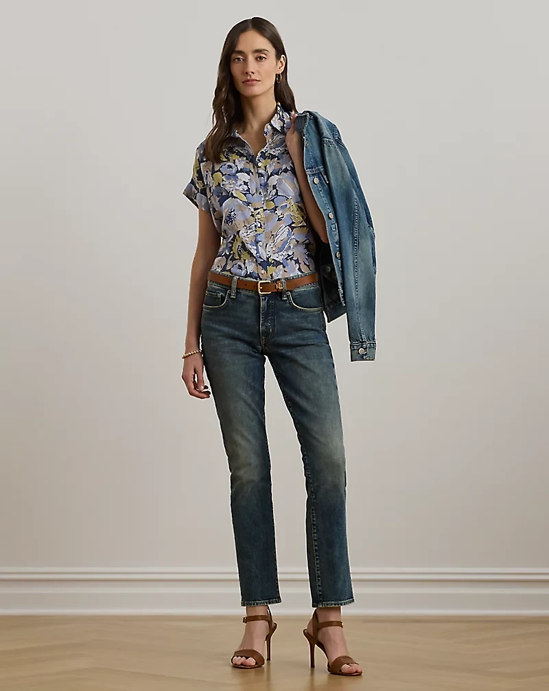 Relaxed Fit Floral Short-Sleeve Shirt