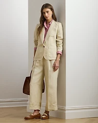 Linen-Blend Twill Blazer