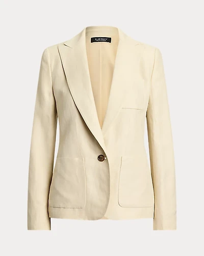 Linen-Blend Twill Blazer