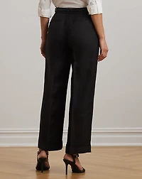 Linen-Blend Twill Wide-Leg Pant
