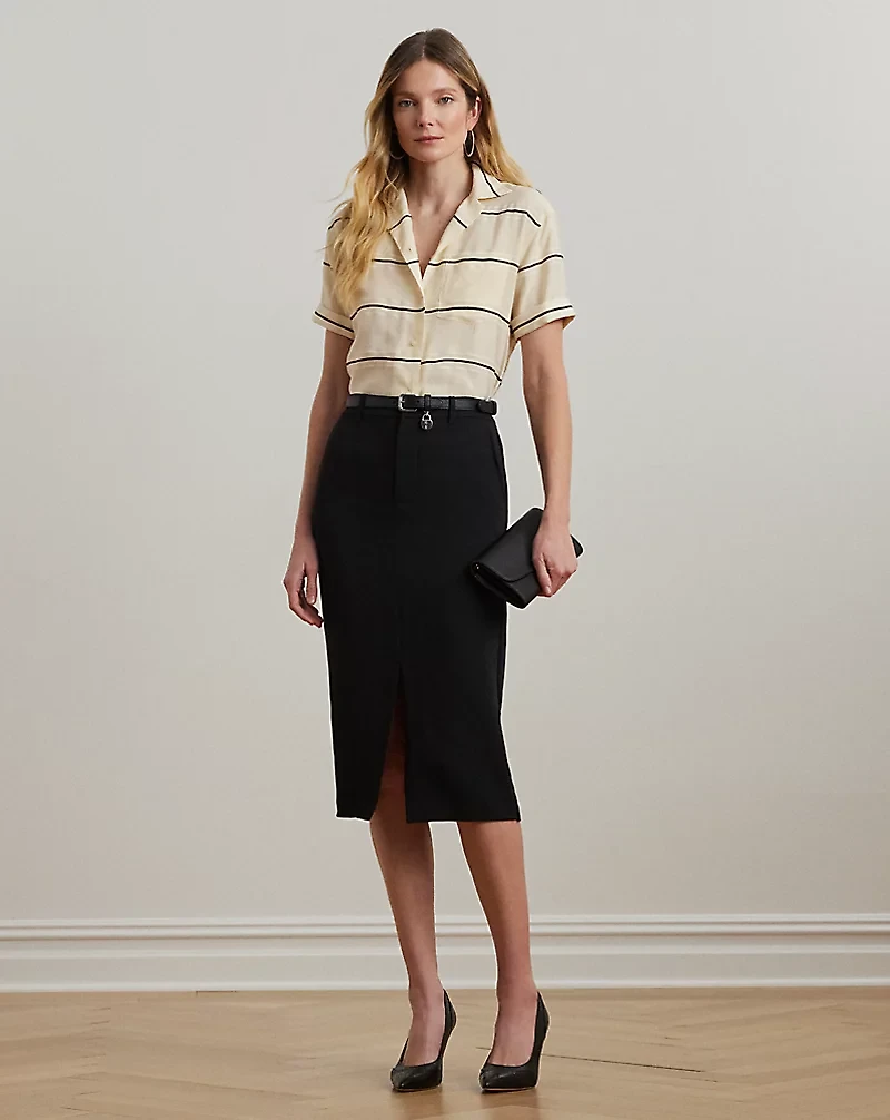 Striped Short-Sleeve Camp Shirt