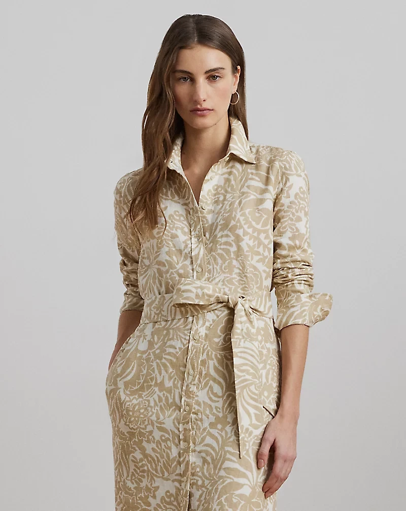 Floral Linen Shirtdress