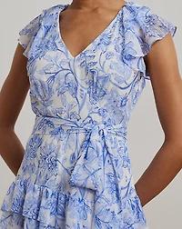 Floral Crinkle Georgette Tiered Dress