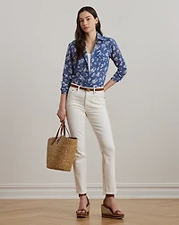 Classic Fit Floral Cotton Voile Shirt