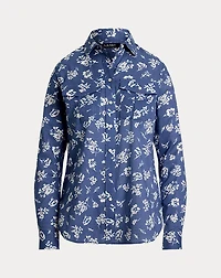 Classic Fit Floral Cotton Voile Shirt