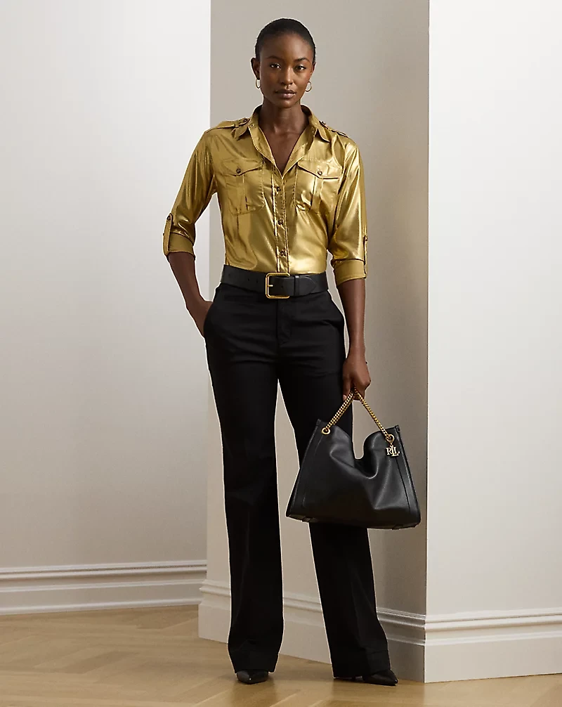 Metallic Chiffon Shirt