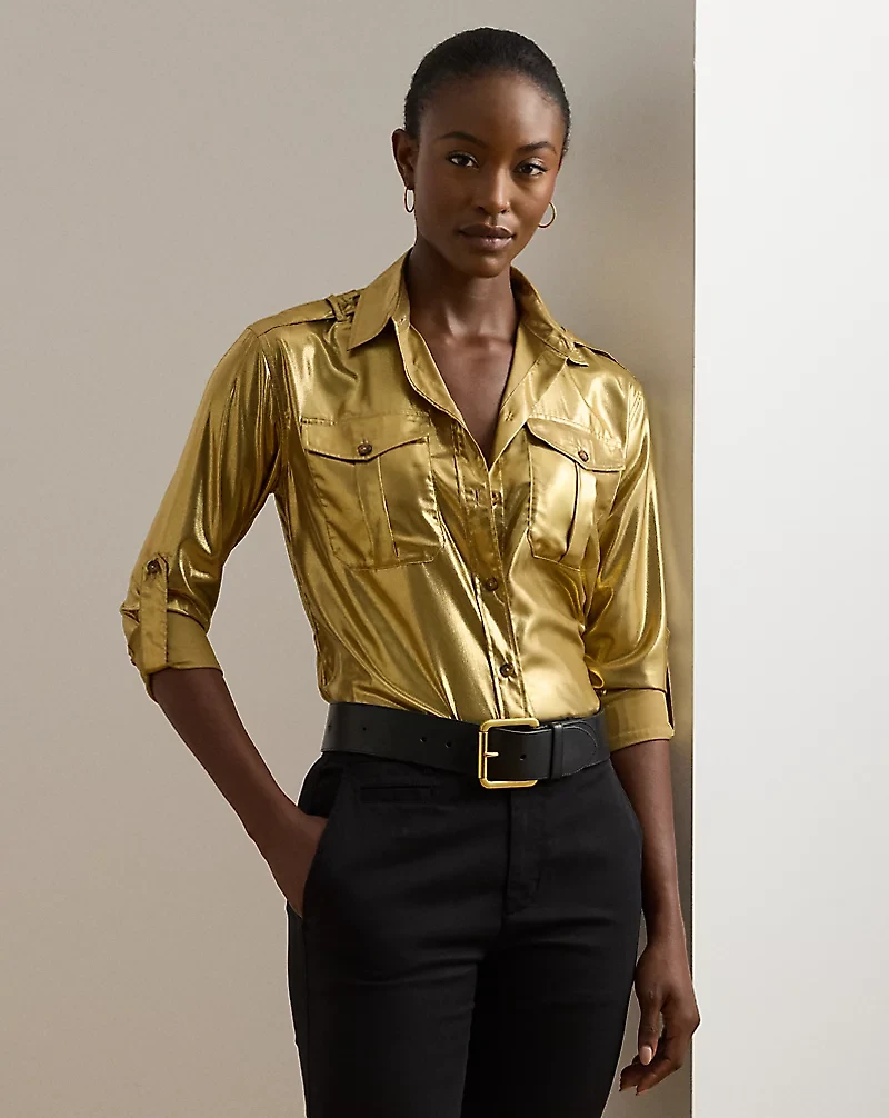 Metallic Chiffon Shirt