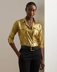 Metallic Chiffon Shirt