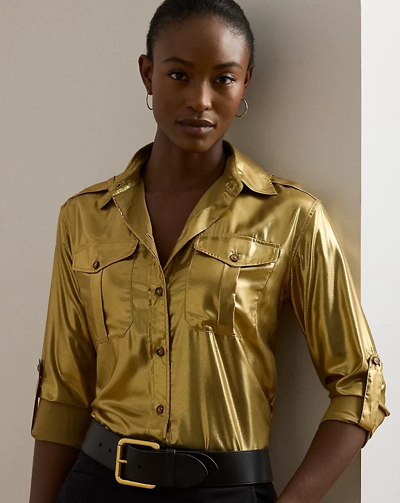 Metallic Chiffon Shirt