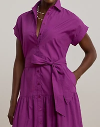 Eyelet Broadcloth Tiered Shirtdress