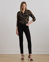 Classic Fit Belting-Print Crepe Shirt