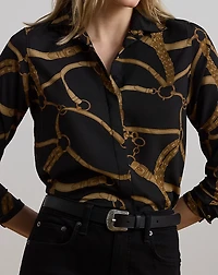 Classic Fit Belting-Print Crepe Shirt