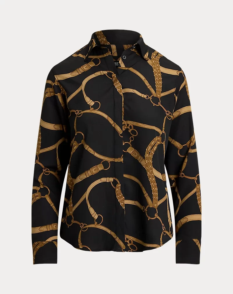 Classic Fit Belting-Print Crepe Shirt