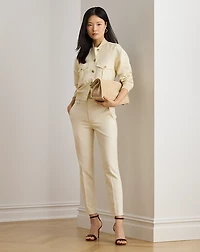 Linen-Blend Bomber Jacket