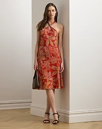 Floral Georgette Halter Dress