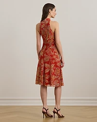 Floral Georgette Halter Dress